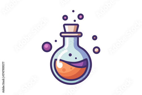 Minimal potion bottle icon small witchcraft elixir magical liquid
