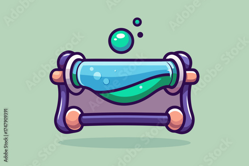 Potion scroll icon with small bottle magical spell ingredients