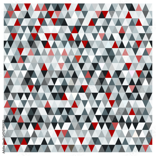 Geometric pattern in red, gray and black, vector illustration
