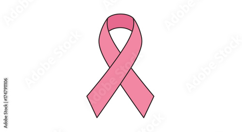 A simple pink ribbon illustration representing awareness and hope for a cause