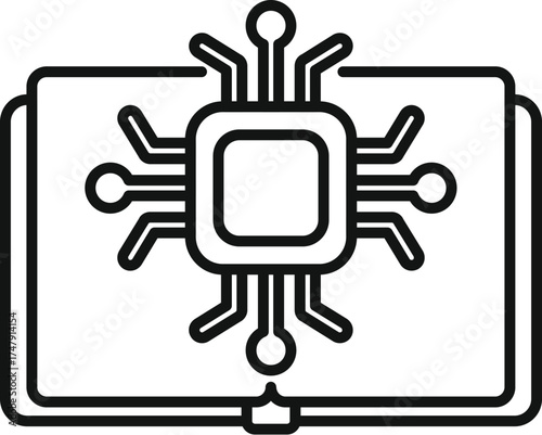 black and white computer chip on laptop clip art preview
