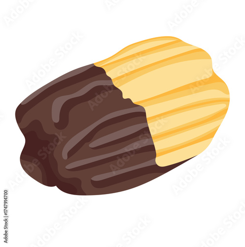 Fried Spanish Dough Pastry or Churros with Chocolate Sauce Illustration Isolated on White Background