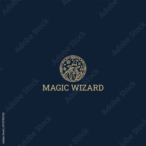 Magic wizard logo vector template design