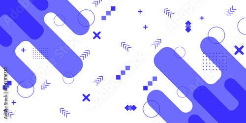 Minimal abstract geometric shape background with awesome color combination art illustration design