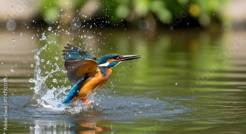 A female Kingfisher erupts from the water in a spray of droplets, her dive unsuccessful this time. The thrill of capturing these elusive birds is utterly addictive—I'm already drawn back to the water'