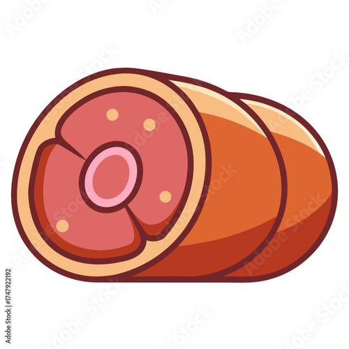vector illustration of a ham