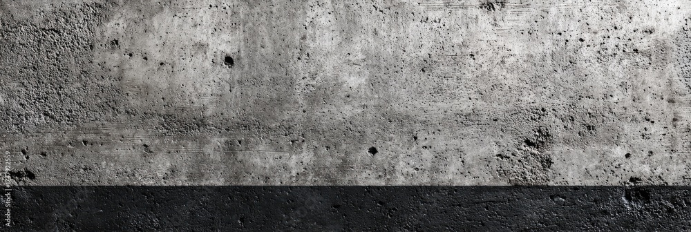 Obraz premium Textured gray concrete surface with dark bottom border