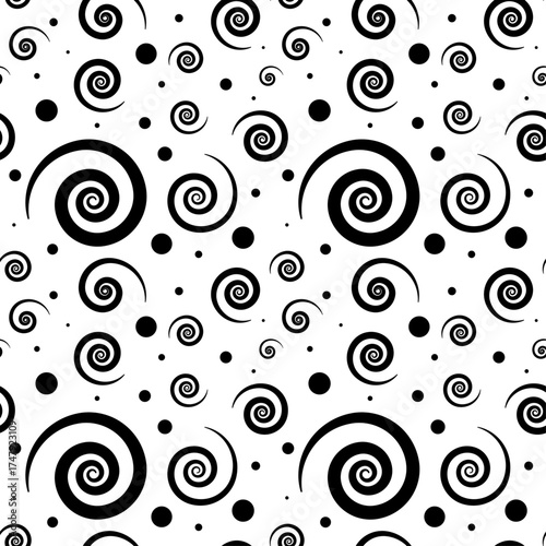 Abstract Swirl Line Pattern Seamless Vector Background. seamless pattern with circles