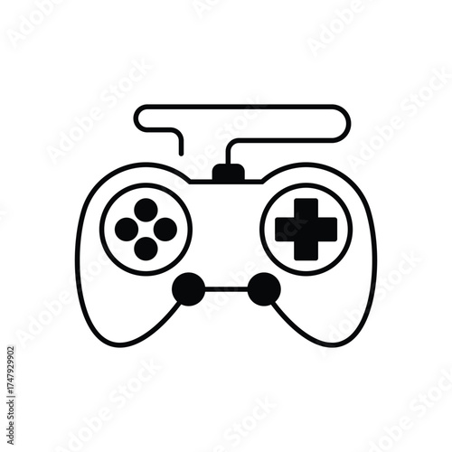 Game controller icon with white background vector stock illustration