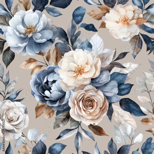 Elegant Floral Arrangement with Soft Pastel Flowers and Leaves
