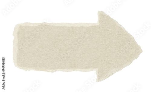 Brown vintage paper arrow. Blank brown cut out cardboard paper arrow . Png transparency	