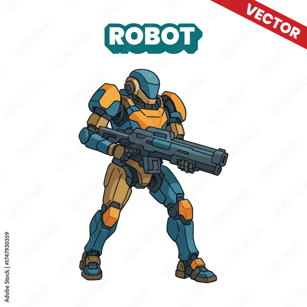 Fototapeta premium Modern and futuristic robot vector illustration