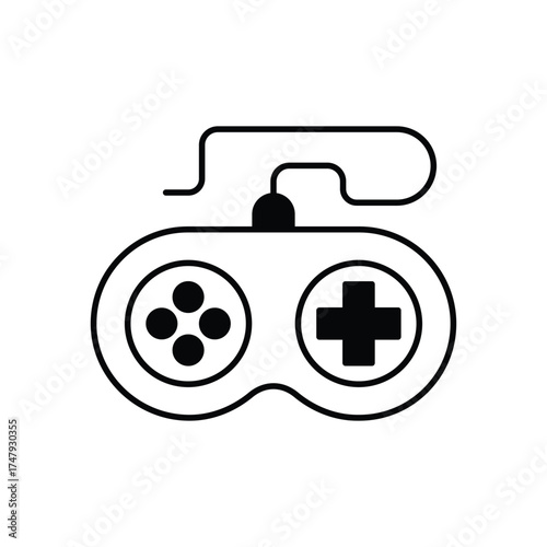 Gamepad icon with white background vector stock illustration