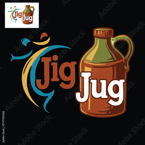 Vintage Inspired Beverage Logo - Jig Jug