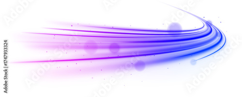 Electric purple streaks twist into spiral patterns, suggesting innovation and creative flow. The neon effect gives futuristic flair. Great for digital marketing themes. PNG