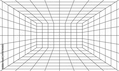 White perspective grid room on white background, Vector eps10