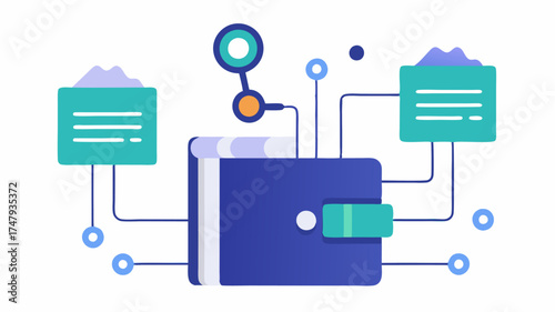 A visual representation of a smart contract being exeed within a wallet interface illustrating automated transactions and agreement terms.
