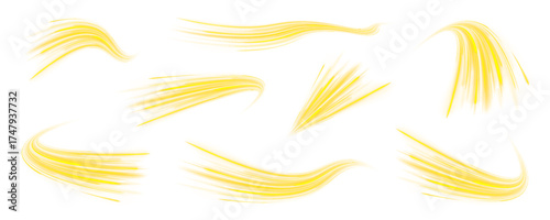 Gold neon trails move in synchronized waves, symbolizing harmony in digital ecosystems. Their shimmer feels premium. Great for fintech or luxury tech. PNG
