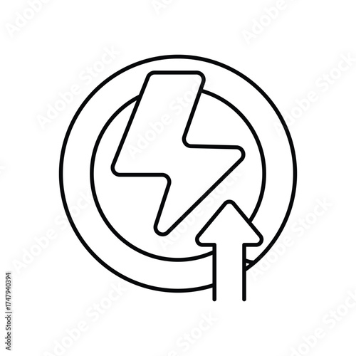 Power-up icon with white background vector stock illustration
