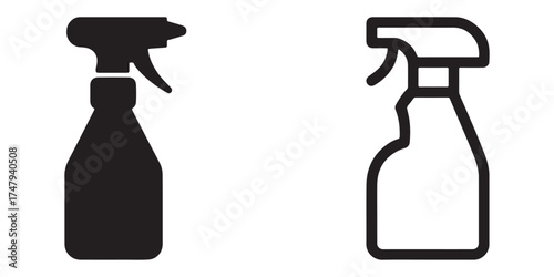 Spray bottle vector icons for cleaning and hygiene purposes isolated