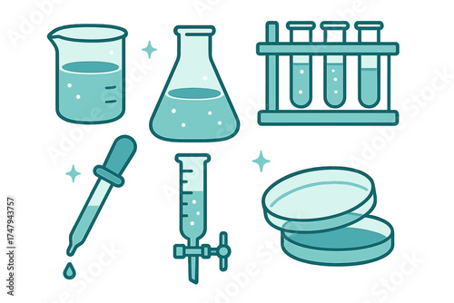 Essential scientific laboratory glassware and chemistry equipment collection