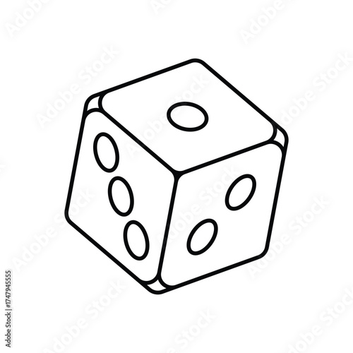 Dice icon with white background vector stock illustration
