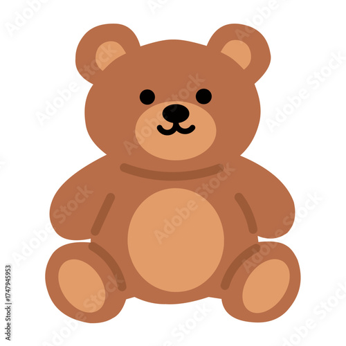 Teddy Bear in Cute Flat Style for Kids Bedtime Theme