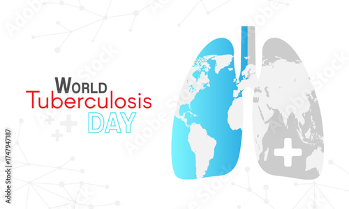 World Tuberculosis day poster. Vector illustration of pulmonary care concept