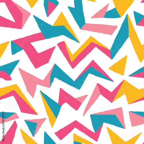 Abstract poly shapes seamless pattern. Vector illustration flat design background. 