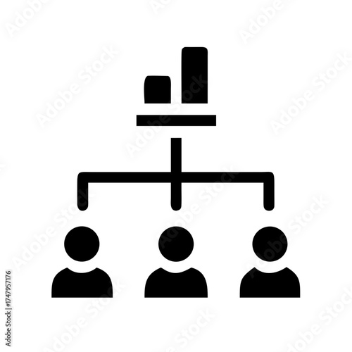 Organization chart showing a hierarchy with a graph