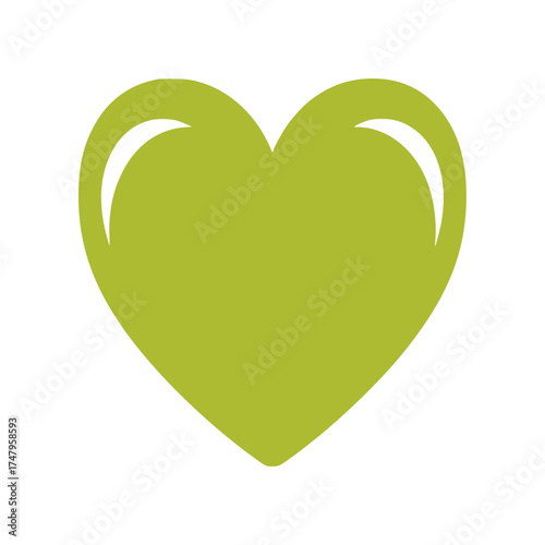 A shiny green apple in a heart shape is a vibrant symbol of love and romance perfect for Valentine's Day illustration or design