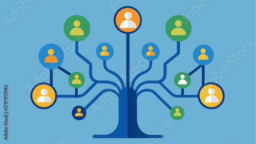 A stylized tree with roots and branches made of social media icons illustrating the growth and depth of online relationships.
