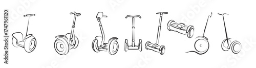 Set of segway vector illustration vector illustration
