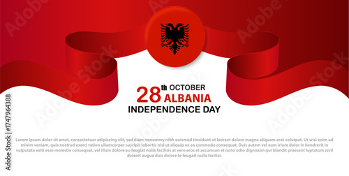 Albania Independence Day Banner – 28 October Celebration Design