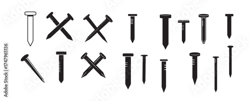 nails silhouette white background vector illustration