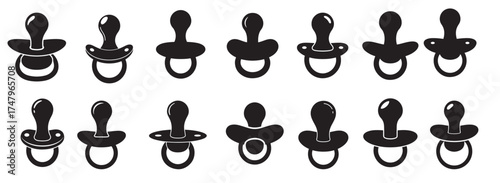 pacifier silhouette white background vector illustration