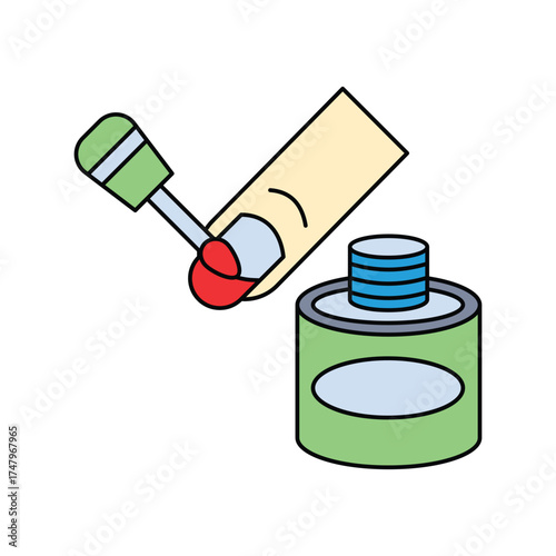 nail polish icon with white background vector stock illustration
