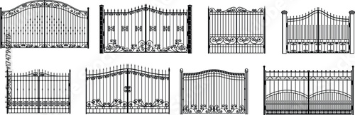iron gate and entrance metal fence steel barriers