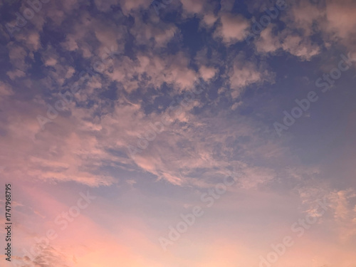 Delicate Pink and Lavender Clouds at Sunset — Dreamy Evening Sky with Warm Pastel Hues on West Lake in Hanoi, Vietnam
