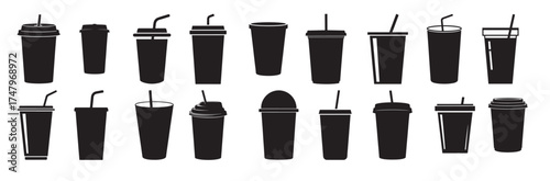 juice cup silhouette white background
