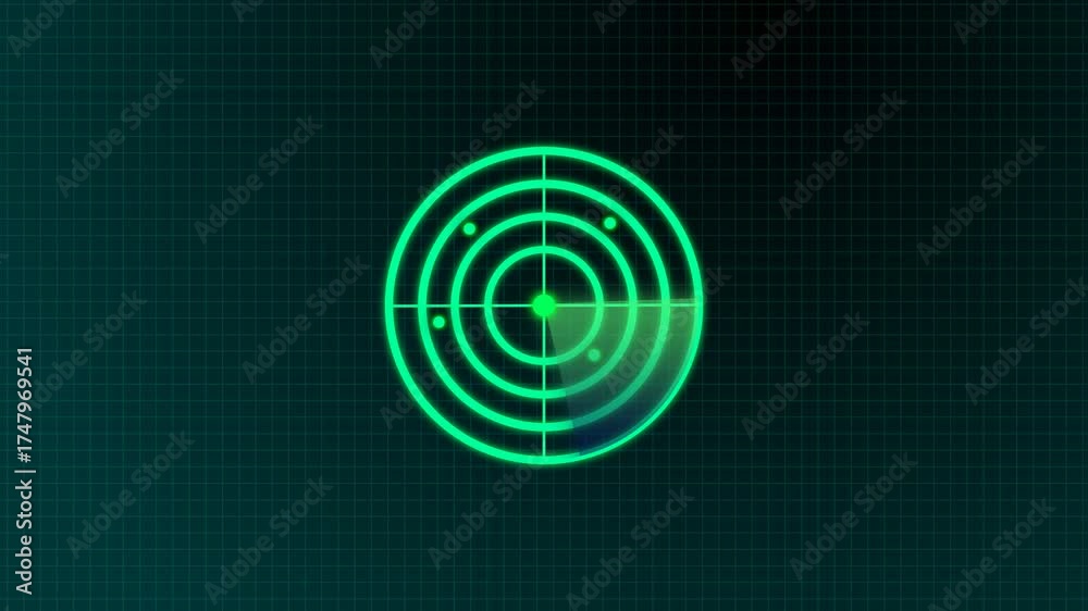 Sonar radar scanning Futuristic radar animation teal green seamless ...