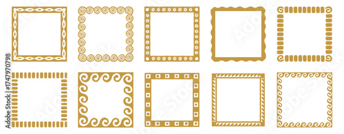 Vector set of hand drawn cut out style frames and borders - abstract design elements for wedding, birthday party invitations, greeting cards, prints, in cut out hand drawn style 
