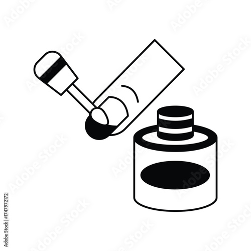 nail polish icon with white background vector stock illustration