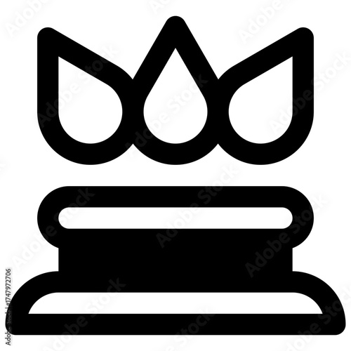 Burner. Outlined stroke vector icon with black-filled details.