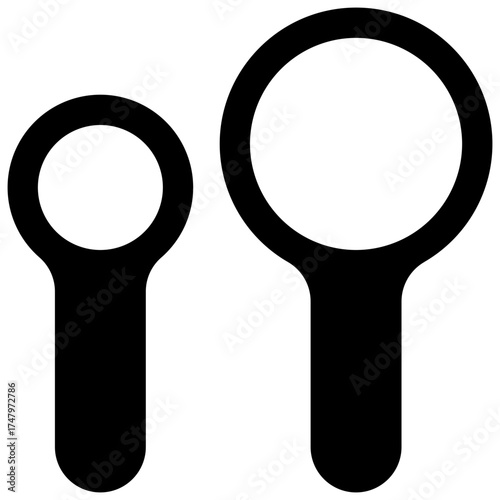 Measuring spoons. Outlined stroke vector icon with black-filled details.