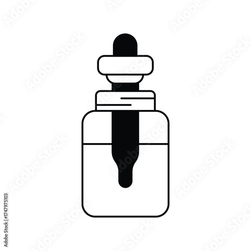 serum icon with white background vector stock illustration