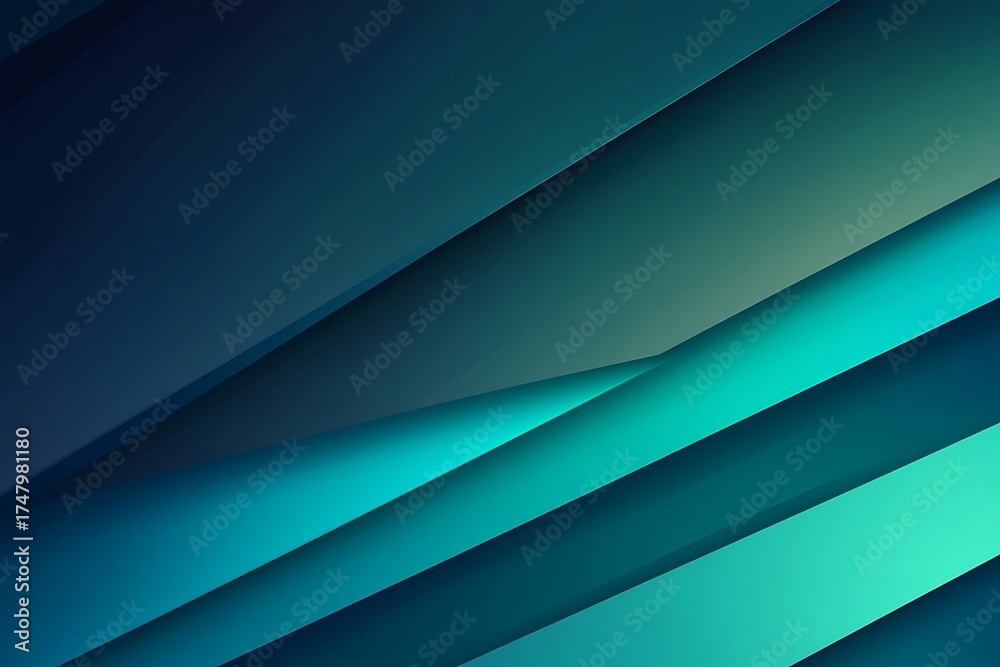 Obraz premium Diagonal Teal Layers Background Modern Gradient, Geometric, Abstract Design