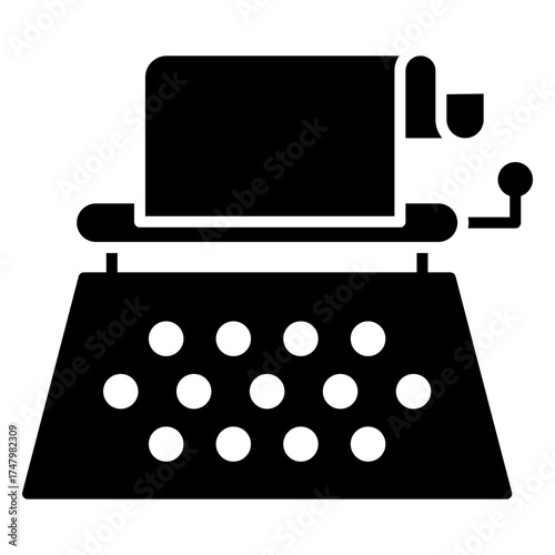 Solid Glyph Icon of Stenography Device
