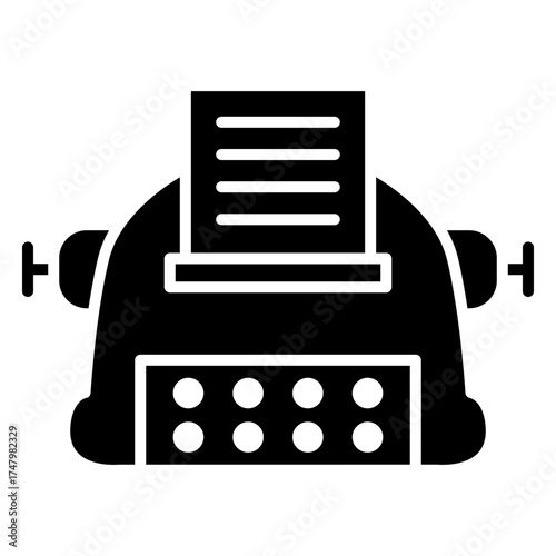 Office Stenographer Solid Glyph Icon