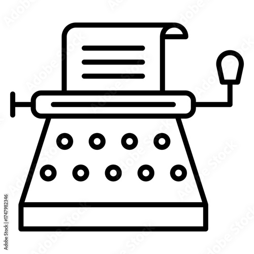 Classic Stenographer Machine Outline Icon
